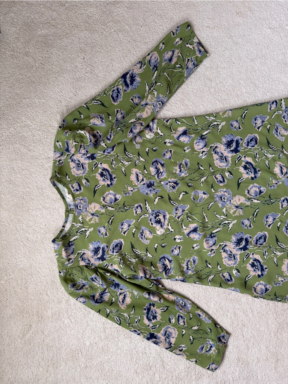Anthropologie Porridge Lausanne Floral Green Midi Dress Size Medium - Picture 10 of 11